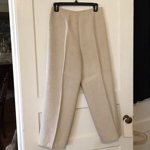 Relativity Women’s Tan Linen Dress Pants side zipper Size 6 Flat front